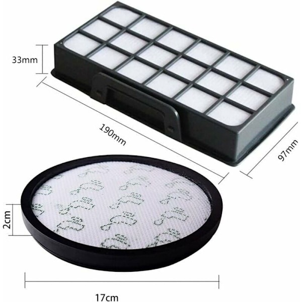 Suodatin pölynimurille Erä 2 Vaihtosuodatin Rowenta X-Trem Power Cyclonic -pölynimurille ZR006001 RO69XX RO72XX RO7230EA RO7260EA