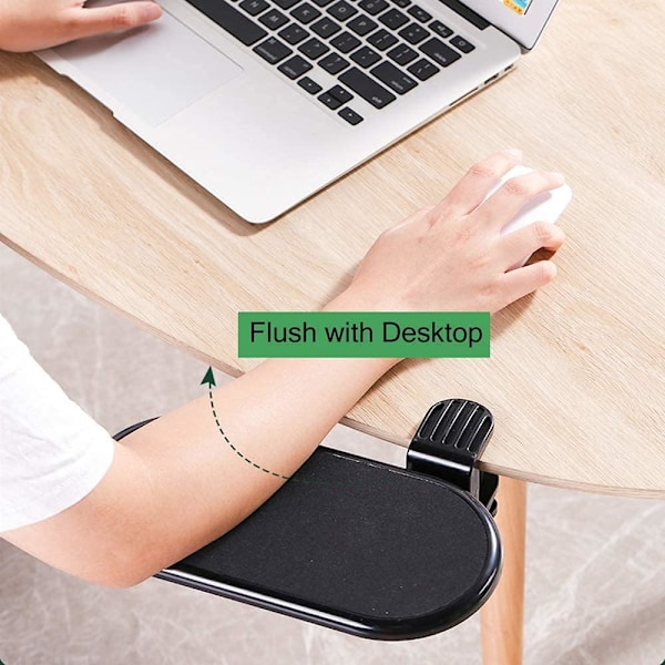 Ergonomisk armlæn til skrivebord - Armrest Pad roterende håndledsstøtteholder (sort)