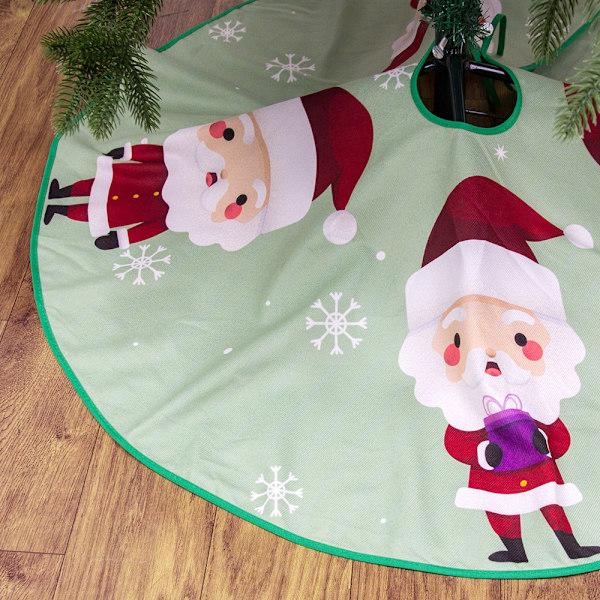 36 tommers juledekorasjoner kreativ tegneserie trykk tre surround matte juletre bunn dekorative tre skjørt (Stil 2)