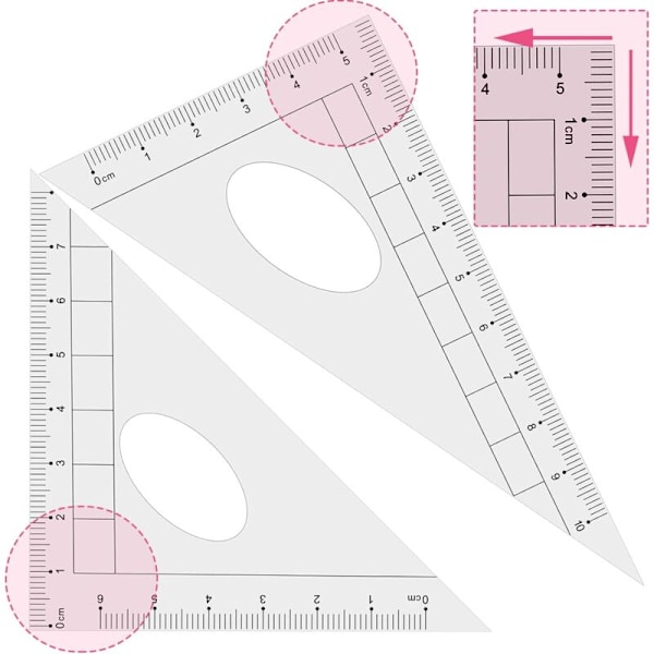 Geometriasarjat piirustuskompassi, viivaimet, astelevy, opiskelijoille, pinkki