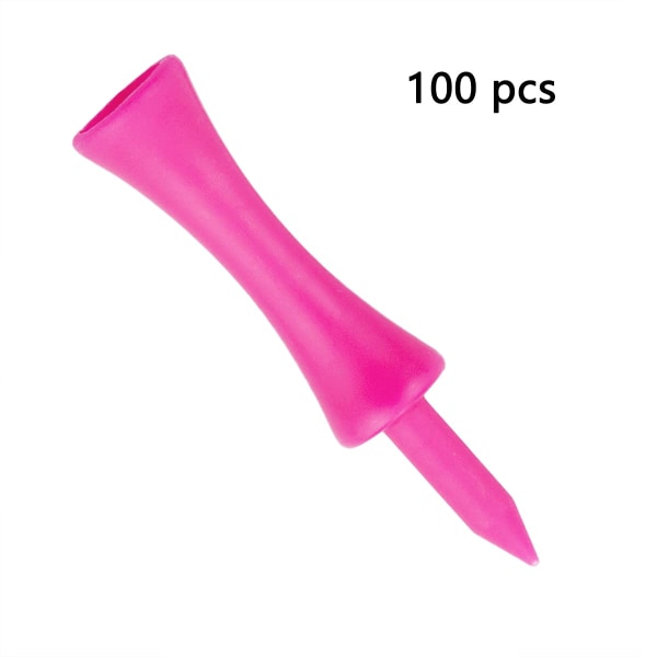 Plast Golf Tee Pakke med 100 Rosa 57mm