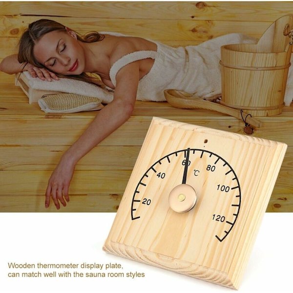Bastutermometer, 0-140 ℃ basturumstermometer visar temperaturen i den inre trätermometern för väggbasturum