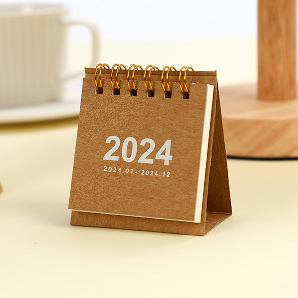 Enkel Solid Farve 2024 Mini Skrivebordspapirkalender Bærbar Bord
