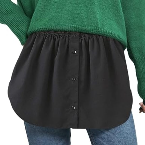 Skjorteforlængelser（3XL）Justerbar mini-nederdel skjorteforlængelser til kvinder