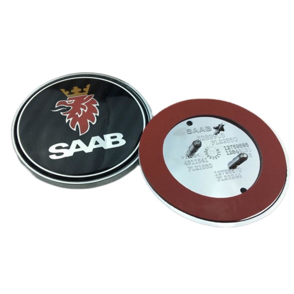Velegnet til Saab frontbil logo SAAB Saab 68mm badge 1 stk Black lines