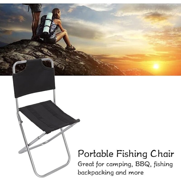 Fei Yu Portabel Utomhus Fällbar Pall Mini Fällbar Pall Ultralätt Med Förvaringsväska är lämplig för fiske, camping, utomhusgrillning, resor (34 x