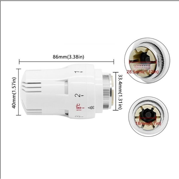 Sæt med 6 termostatiske hoveder til radiator - smart køleventil - reservehoved: Radiatortermostat - Reservehoved til kontoret, huset