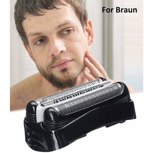 Yksittäinen terä ja leikkurin vaihto Braun 3 -sarjan 300S 301S 310S 320S 330S 340S 360S 380S 3000S，32B musta