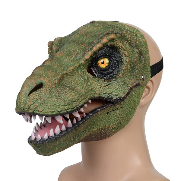 Dinosaurus Maski Liikkuva Leuka Koriste - Velociraptor Maski, Toiminta Lohikäärme, Cosplay Maski Juhlat Syntymäpäivä Halloween