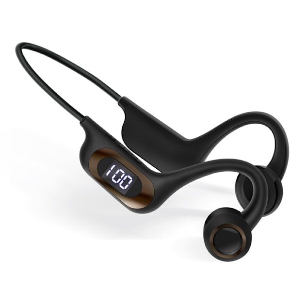 Sports Vandtætte Knogleledning Høretelefoner Trådløse Øretelefoner Bluetooth-kompatible sort