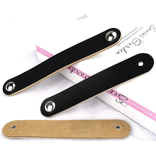 6 st beige läderhandtag för lådor, byrå, skåp, dörrknoppar, justerbara handtag för kök, dörrknoppar med skruvar 22 mm, avstånd