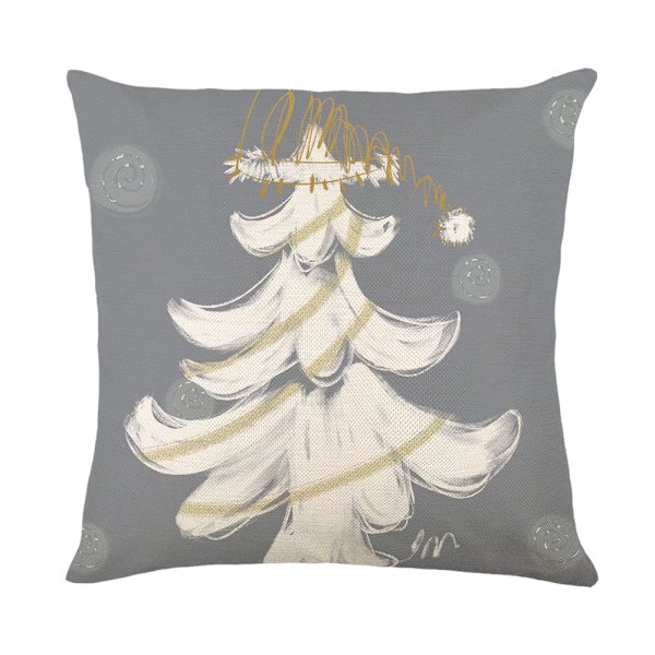 Jul örngott 18x18 tum 4-pack set vit julgran dekoration kastkuddar vinter jul dekoration hem soffa