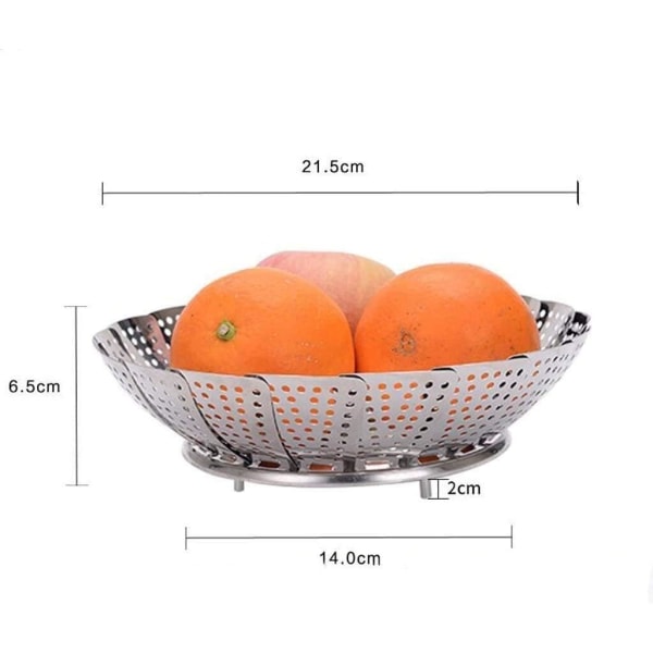 Sølv Rustfrit Stål Frugt Skål Damper Rustfrit Stål Foldbar Teleskopisk Damper Bakke Multifunktionel Damper Frugt Skål Frugt Skål