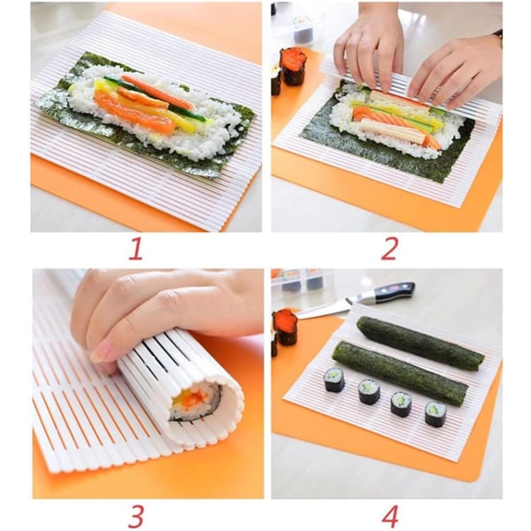Sushimatte, Sushimatte Rullematte, Sushi Rulle, Sushi Rullematte, Rulle Sushimatte, Ikke-klebende Overflate, Vaskbar, Gjenbrukbar, PP Plast, Sushi Ruller, 2 Stykker