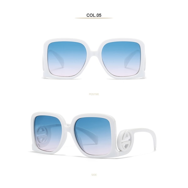 Kreativa solglasögon med bred båge - genomskinlig blå, Solglasögon, Ne