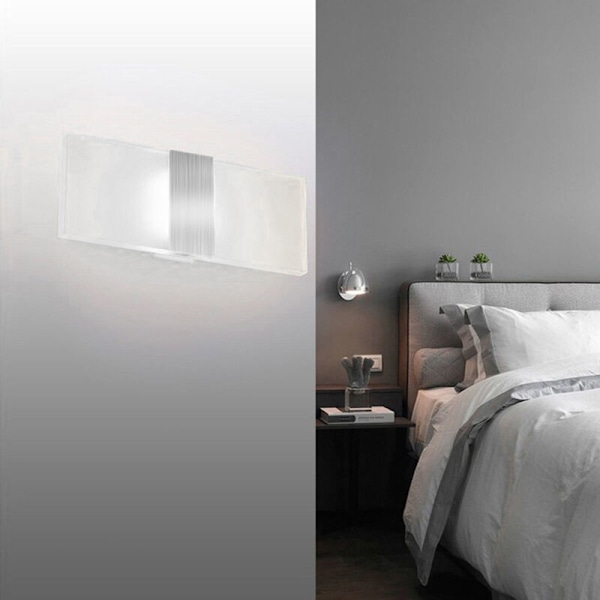 Moderne vegglamper LED vegglampe 6 W innendørs belysning opp og ned for korridor veggbelysning for soverom stue gang dekorasjon av hvit chevet-
