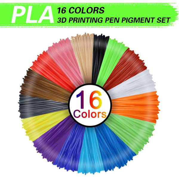 Uzone 3D Pen PLA Filament 1,75 mm, 16 färger (varje färg 5 m) Rando