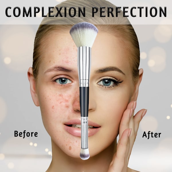 Makeup Brushes Dual-ended Foundation Brush Concealer Brush, 2-i-1 makeup børster til blanding af pulverbørste Makeup børste