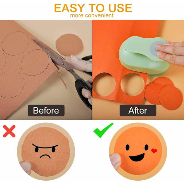 2-tommers hullmaskin (farge tilfeldig), DIY håndlaget hullform sirkulær hullmaskin er veldig egnet for å lage klippkortkunst morsomme prosjekter