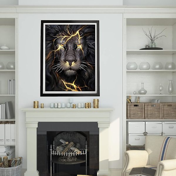 (40*60cm) Timanttimaalaus 5d DIY Timanttimaalaus Aikuiset Eläimet Kuva Leijona Piirustus Täysi Paketti Kuva Täysi Paketti Set Paintign Tarrat Trass Täysi Diam