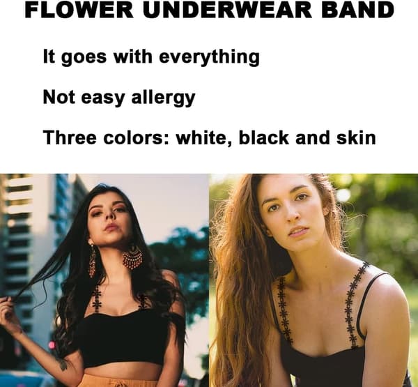 Sæt med 3 par bh-stropper til kvinder - Daisy Floral Lace, justerbare undertøjsstropper