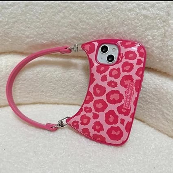 Rött ros telefonfodral för iPhone 12 Pro, lyxigt stöttåligt rosa leopardmönstrat skydd för kvinnor och flickor
