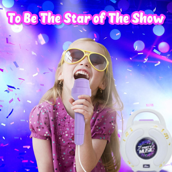 Karaoke-maskine til børn i alderen 4-12 år med 2 mikrofoner, leg med mikrofon til børn i alderen 3-5 år, legetøjsmikrofon til sang, fantastisk fødselsdagsgave til drenge og piger