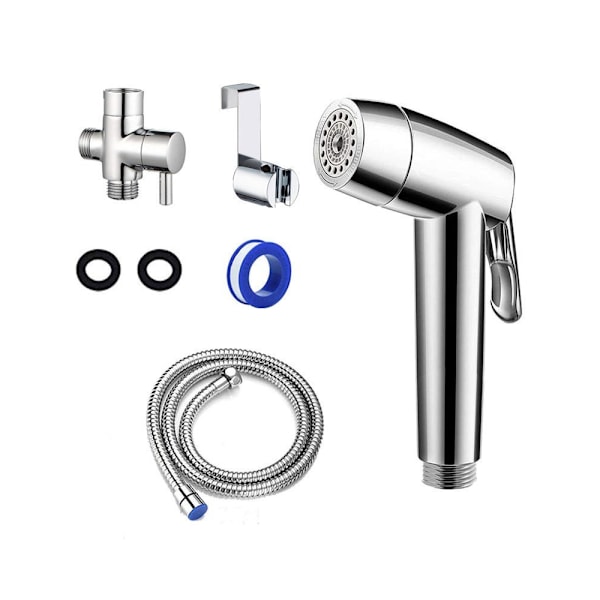 ABS Dubbelfunktion Toalettkompis Badrum Toalett Hög Boost Rengöring Spolning Handhållen Gynecleaner Gun Set