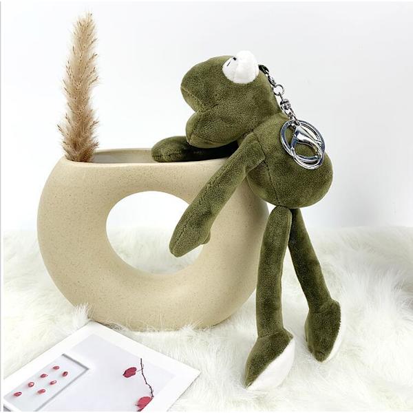 Söt grodnyckelring Telefonnyckelring Cartoon Bag Charm Hänge Back Bag Hängande Nyckelring Biltillbehör Nyckelring Plånbokshänge Present Mjuk plyschdocka