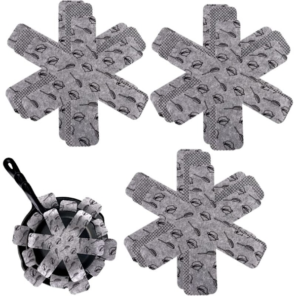 9 Stycken Skydd Grytskydd Pannskydd och Mjukt Skydd under Diskar Skydd mot repor för Pannor 3 storlekar (26/35/38cm) g