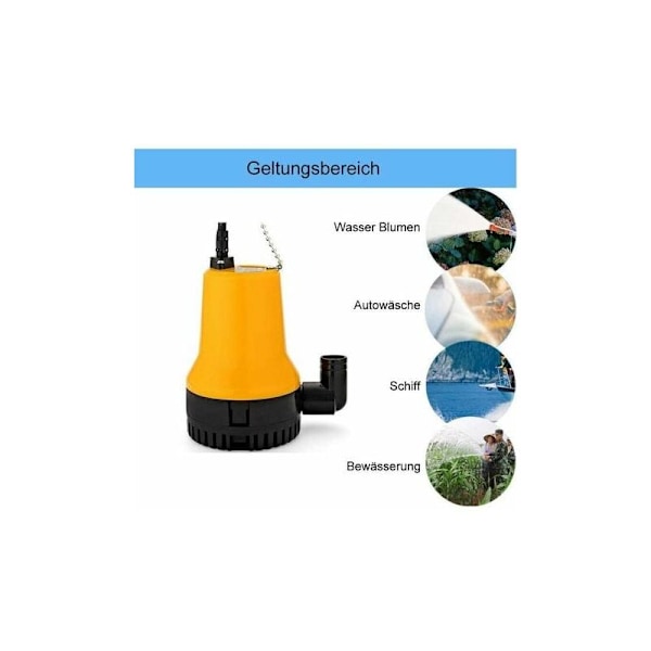 Vesipumppu tyhjennyspumppu DC DC 12V 50W 4200l/h upotettava pumppu kaivoon tyhjennyspumppu uima-allas upotettava pumppu uima-altaalle, kellariin, lammikkoon 2,3 m kaapelilla p