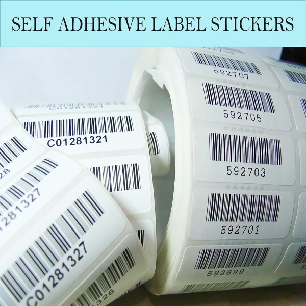 2000 stk selvklebende etiketter, 70 mm x 20 mm termiske selvklebende etiketter, klebende etiketter, rulle etiketter for skrivere, kontorer, kjøkken, butikker.