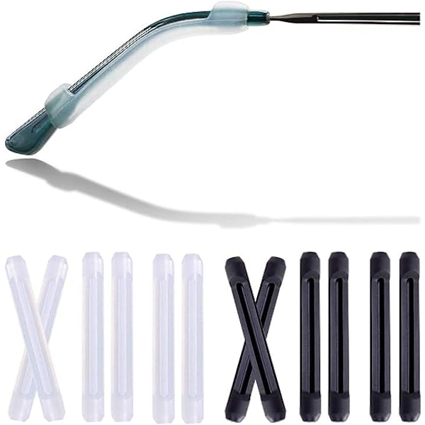 6 par Anti-Skli Silikon Tempel Deksel for Brille Templer, Anti-Skli Brille Tempel Deksel for Brille Pads, Brille Holder Briller Øre Kroker