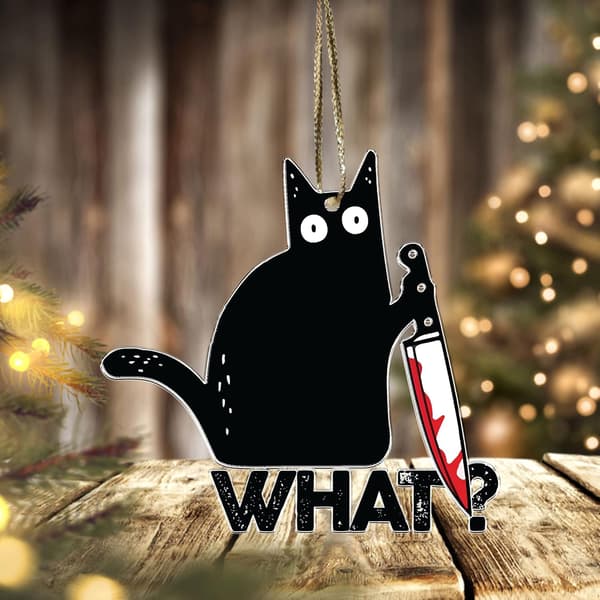Sort kat Halloween-pynt, sød kat jul, julepynt, juletræophæng, trætop-pynt (sort kat hvad, 1)