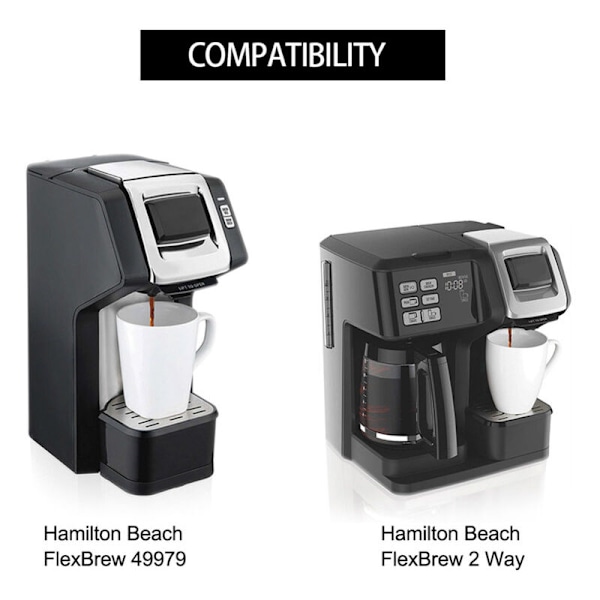Kompatibel med Hamilton Beach Flexbrew 49979/ Återanvändbara 2-vägs uppladdningsbara kaffefilterkapslar, 2 fack
