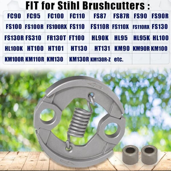 Stål Kobling & Fjedersæt, Passer STIHL FS90 FC90 FS90R FC100 FS100 FS110 M100 HT100 HT131 HT101 HL100 HL90 Plæneklippere, Erstatter 4180-160-2000,