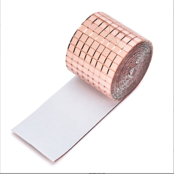 Peilimosaiikkilaatat itseliimautuva DIY koriste-lisävaruste, itseliimautuva minineliön muotoiset lasipeililaatat 5x5mm (5 metriä) ruusukulta