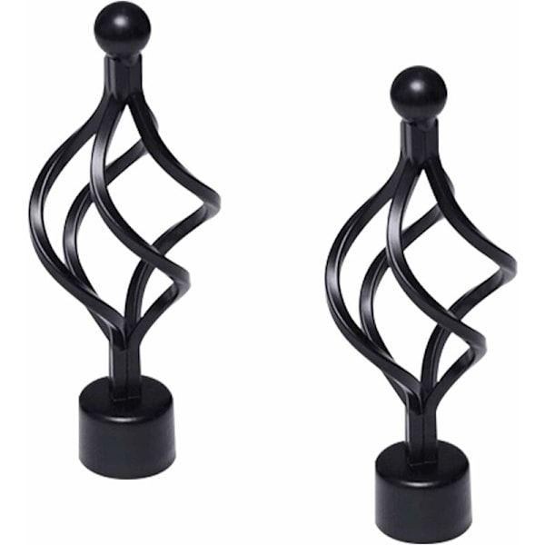 Betterlife 2 stk. Metal Gardinstang Finials Sort Dekorative Vintage End Caps til 28mm Diameter Gardinstang Hjem Vindue Dekoration (Twist Cage)