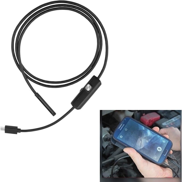 Endoskooppikamera USB 720p Endoskooppinen kamera, 5,5 mm IP67 vedenpitävä anturi tarkastuskamera puolijäykällä 5 metrin kaapelilla ja 6 LEDillä, tyyppi-C yhteensopiva