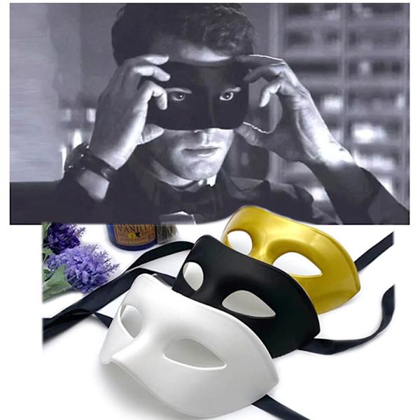 1 st maskeradmask Halloween karneval kostymmask (slumpmässig färg)