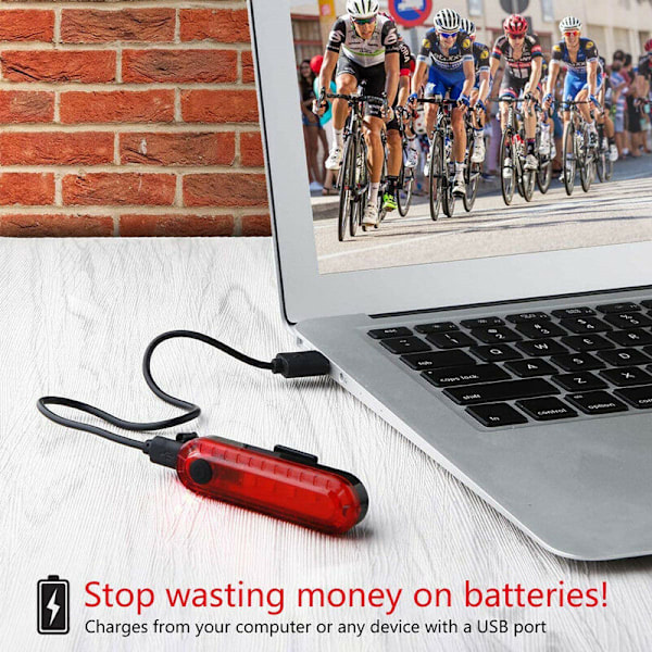 Parti med 2 cykelbaglygter, cykelbaglygter til natkørsel, cykelbaglygter med lang batterilevetid, nemme at installere på enhver cykel eller he