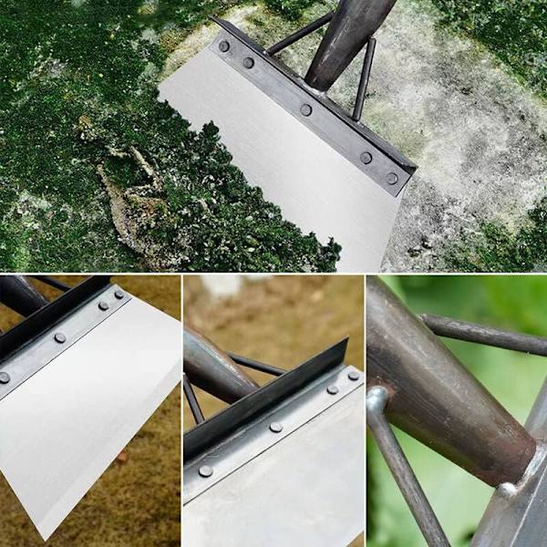 Multifunktionell trädgårdsskötsel spade platt spade, rostfritt stål rengöringsspade för landskapsarkitektur ogräs plantering trädgårdsskrapa spade gård Wee
