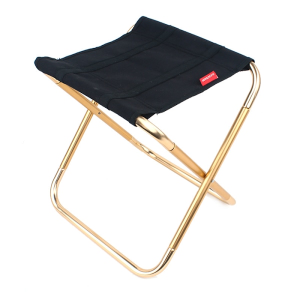 Sølv Camping Folding Stools, Bærbare Utendørs Folding Stools for Fiske, Fotturer, BBQ, Solid Folded Aluminium Nylon