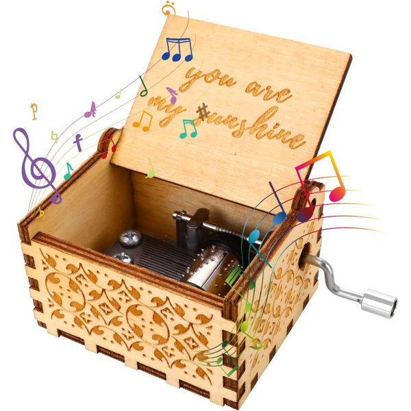 You Are My Sunshine Hand Crank Music Boxes, Wood Music Boxes Mini
