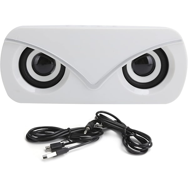 Bluetooth-langaton kaiutin, 3D-stereokaiuttimen ääni, LED-valolla, kaksi kaiutinta, 1500 mAh kapasiteetti, itsenäinen bassokalvo (valkoinen)