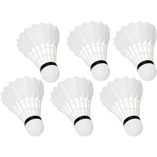 Set med 6 badmintonfjädrar, gjorda av gåsfjädrar, inte plast