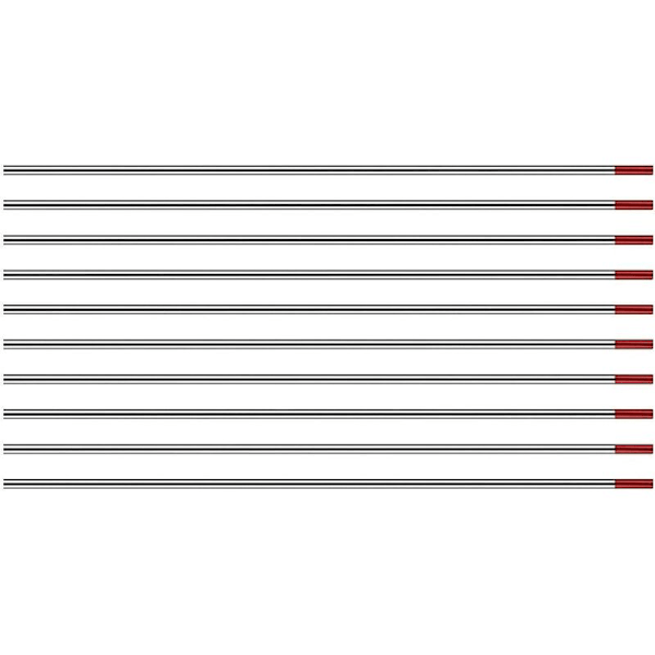TIG svejseelektroder i wolfram med 2% thorium WT20 (rød) 1,6 mm x 150 mm 10 stk. pr. pakke