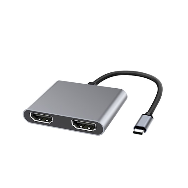 USB-C til dobbelt HDMI 4k MST-adapter, bærbar USB C HDMI-hub, Type C til HDMI 4K-konverter, til Macbook Pro, Macbook Air, iPad Pro og mere, kompatibel