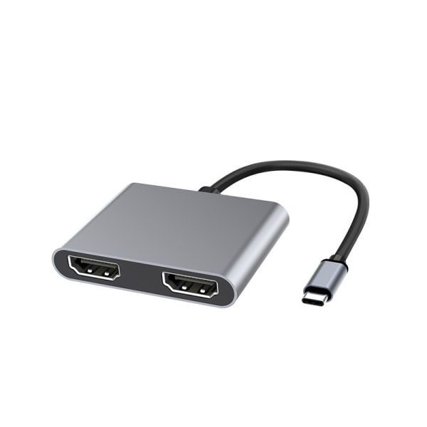 USB-C till Dual HDMI 4k MST Adapter, Bärbar USB C HDMI Hub, Typ