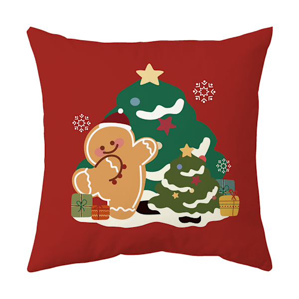 Jul örngott 18x18 tum 4-pack jul älg snöflinga prydnadskuddfodral vardagsrum röda dekorativa örngott för soffa